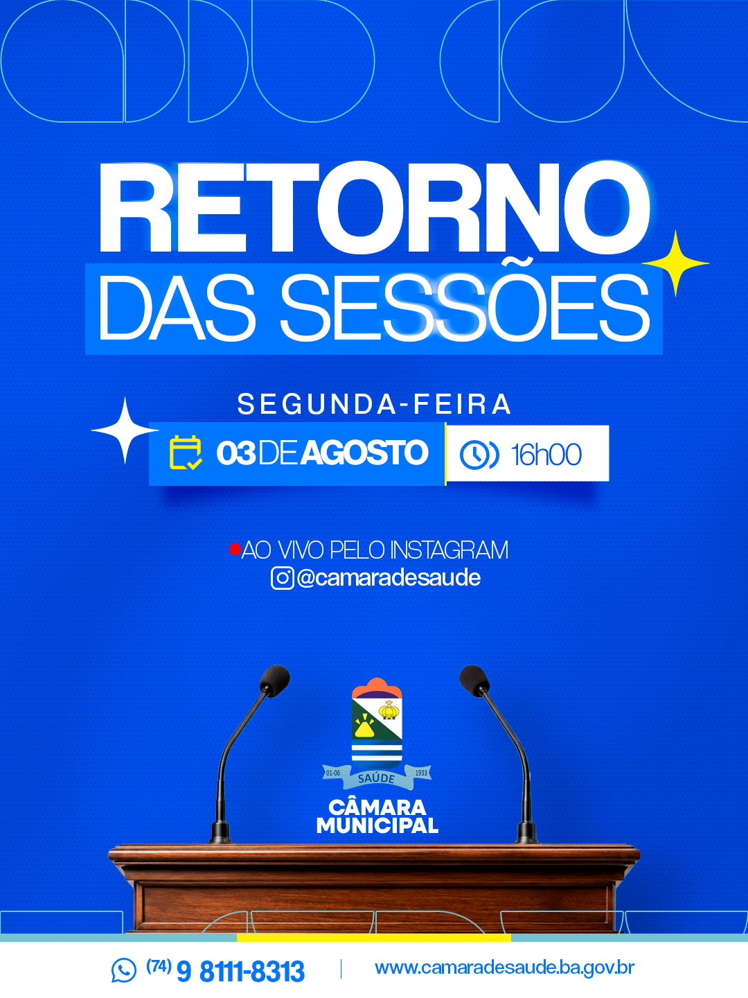 RETORNO DAS SESSÕES!!!